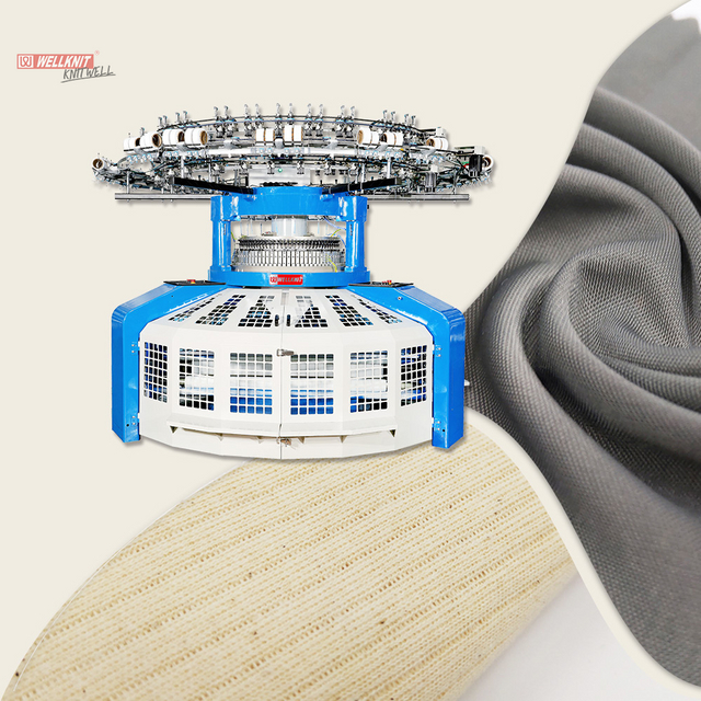 WELLKNIT G4R-DL 14-38 inç Kaburga ve Kilit Açık Genişlikli Çerçeve Çift Jersey Yuvarlak Örgü Makinesi Ev Tekstili Giysileri İçin Endüstriyel