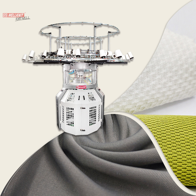 WELLKNIT QD4R-NE 30-38 inç 3.2F/inç Yüksek Üretim Kilit NE Küçük Çerçeve Çift Jersey Yuvarlak Örme Makinesi Ev Tekstili Giysileri İçin Endüstriyel